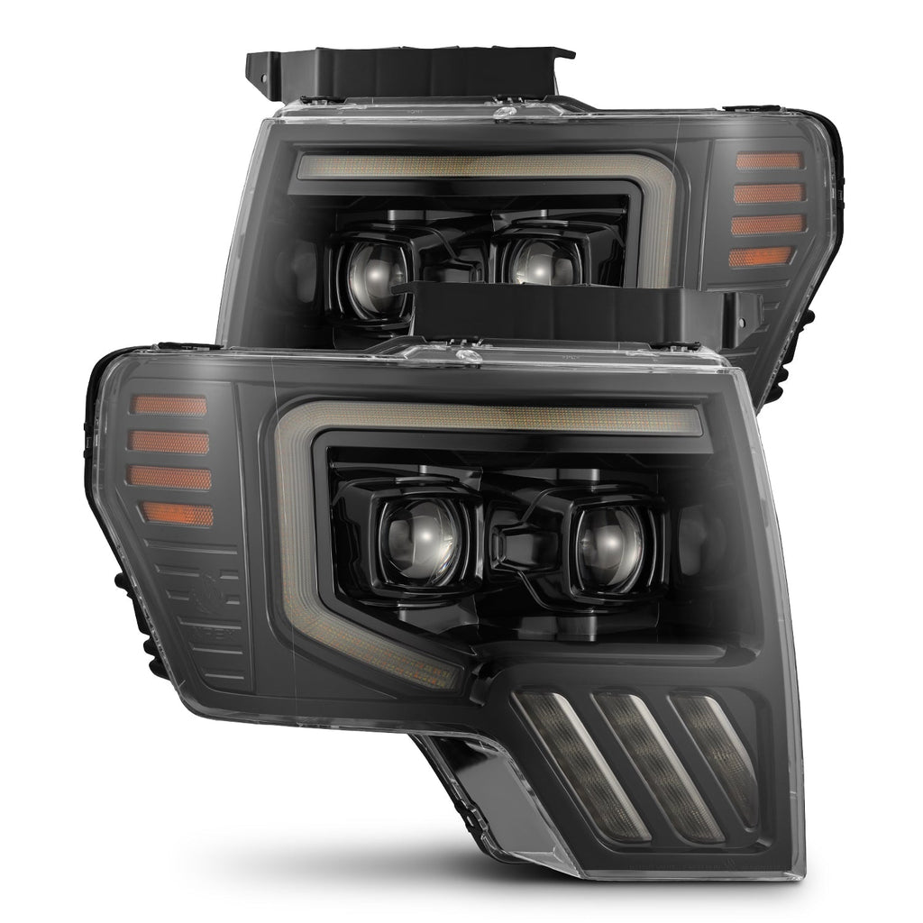 AlphaRex 09-14 Ford F150 MKII PRO-Series Halogen Projector Headlights Alpha-Black