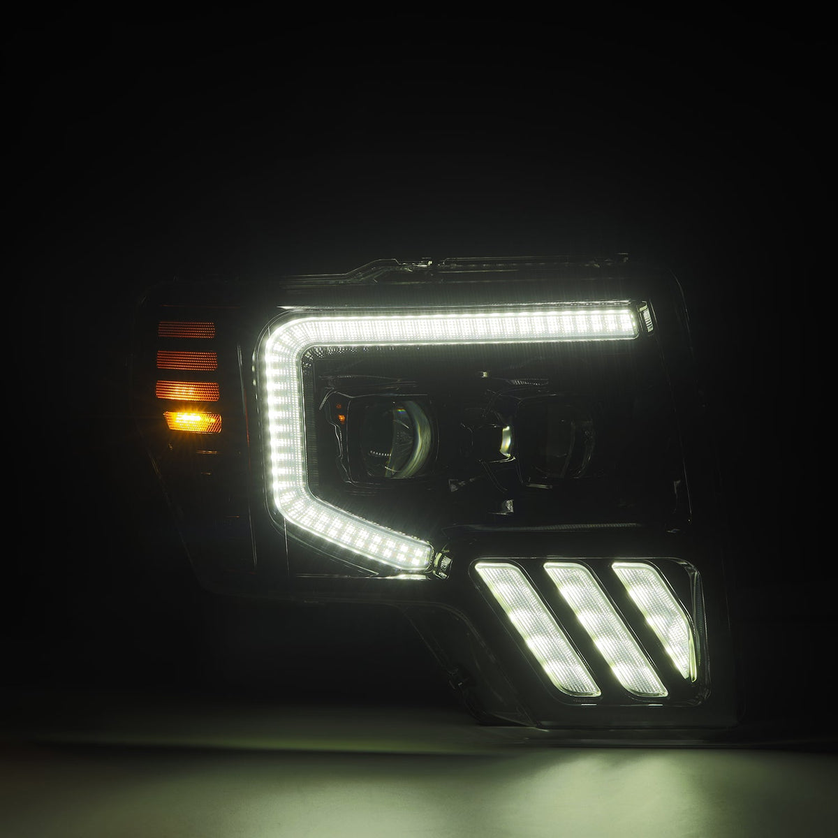 AlphaRex 09-14 Ford F150 MKII PRO-Series Halogen Projector Headlights Alpha-Black