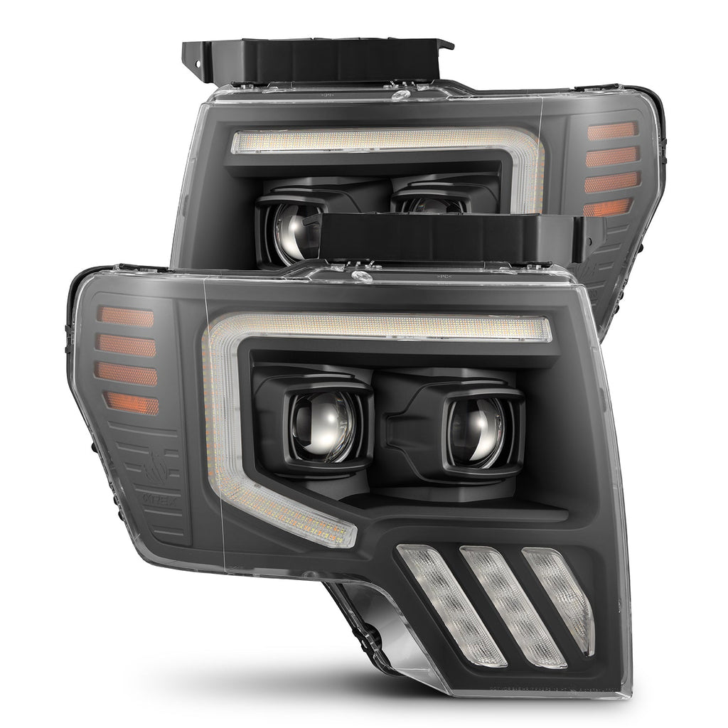 AlphaRex 09-14 Ford F150 MKII PRO-Series Halogen Projector Headlights Black