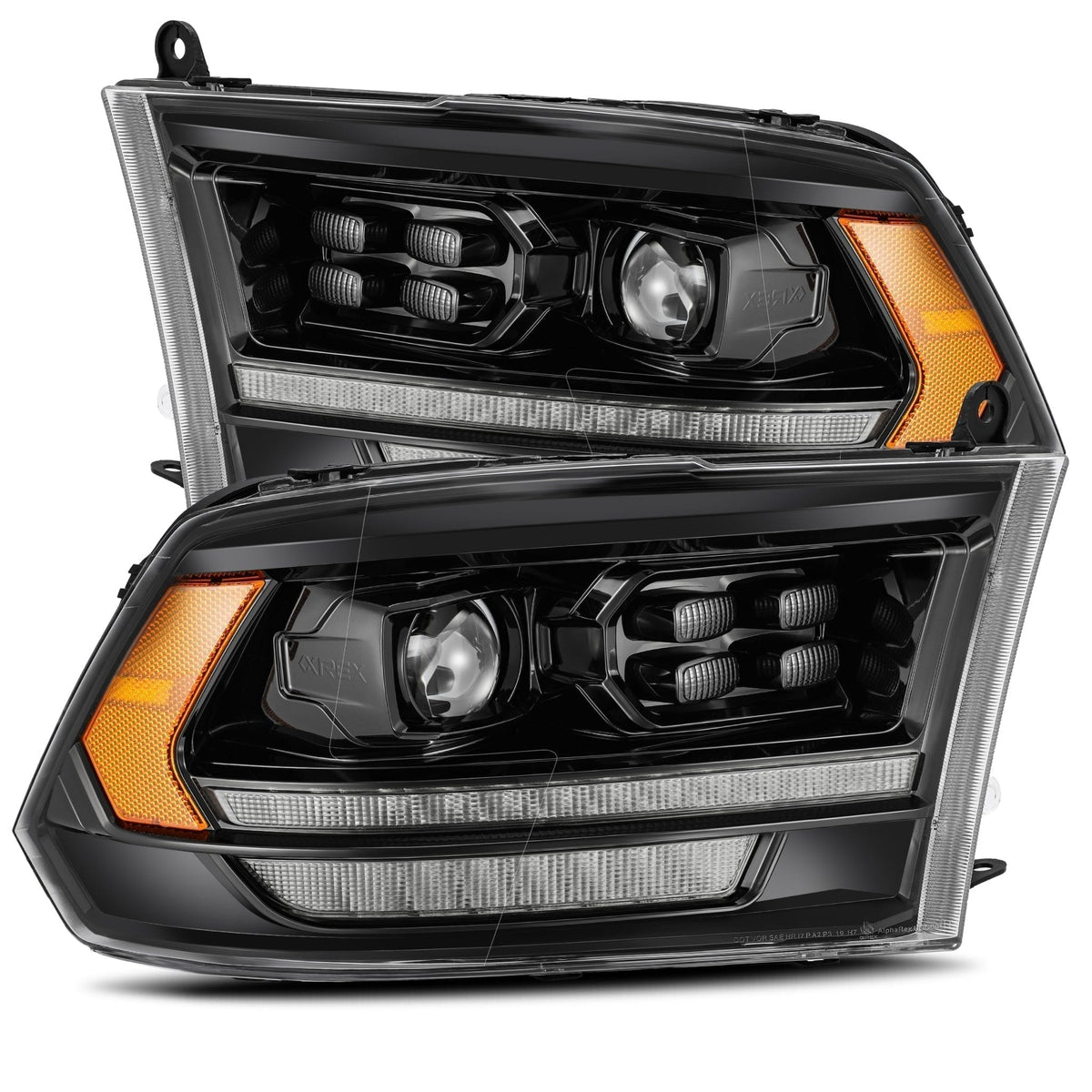 AlphaRex 09-18 Ram Truck LUXX-Series (5th Gen 2500 Style) LED Projector Headlights Alpha-Black