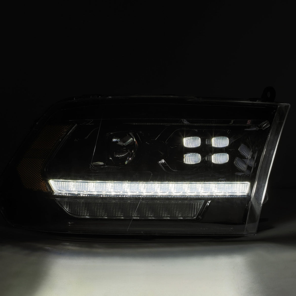 AlphaRex 09-18 Ram Truck LUXX-Series (5th Gen 2500 Style) LED Projector Headlights Alpha-Black