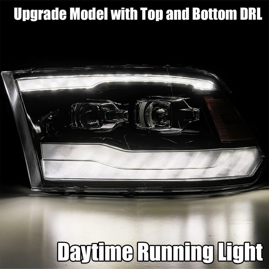 AlphaRex 09-18 Ram Truck LUXX-Series LED Projector Headlights Black