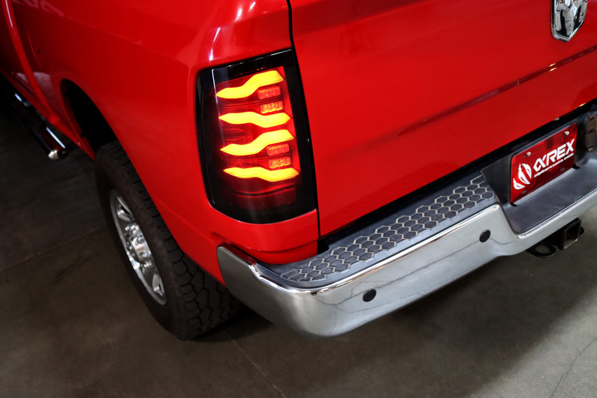 AlphaRex 09-18 Ram Truck LUXX-Series LED Tail Lights Black Smoke