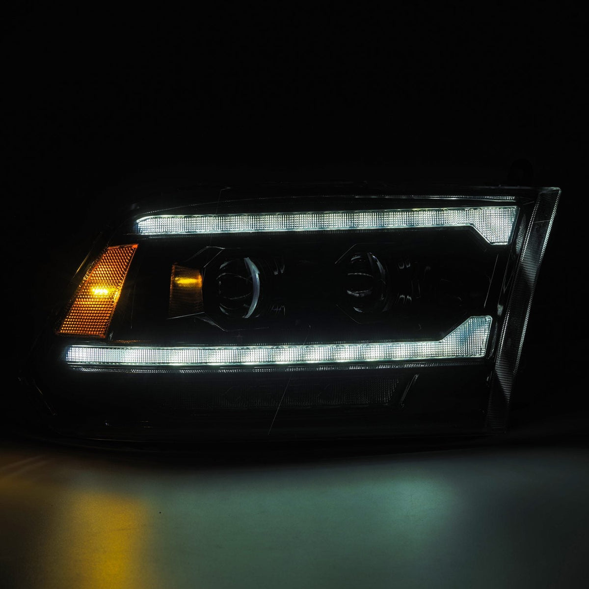 AlphaRex 09-18 Ram Truck (MK II 5th Gen 2500 Style) PRO-Series Halogen Projector Headlights Alpha-Black