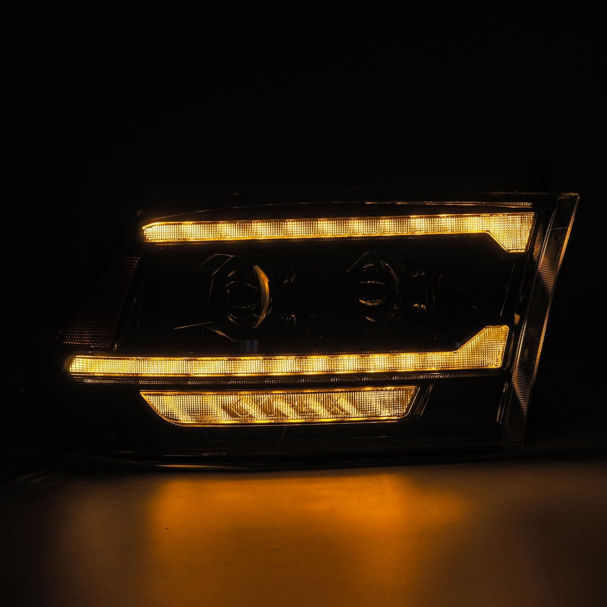AlphaRex 09-18 Ram Truck (MK II 5th Gen 2500 Style) PRO-Series Halogen Projector Headlights Alpha-Black