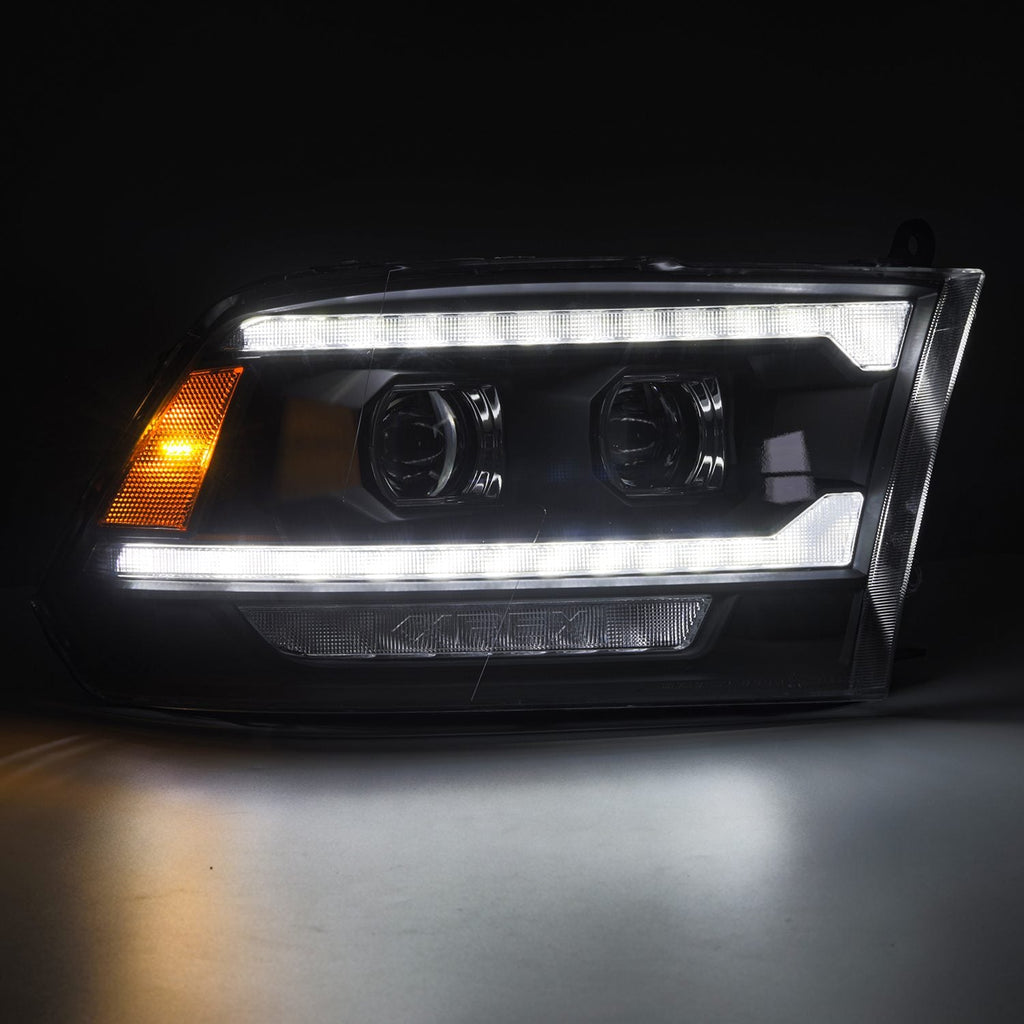 AlphaRex 09-18 Ram Truck (MK II 5th Gen 2500 Style) PRO-Series Halogen Projector Headlights Black