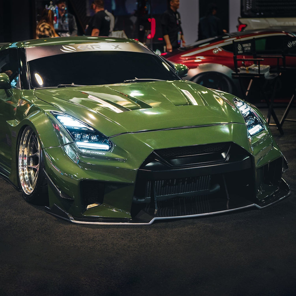 AlphaRex 09-25 Nissan GT-R NOVA-Series LED Projector Headlights Alpha-Black