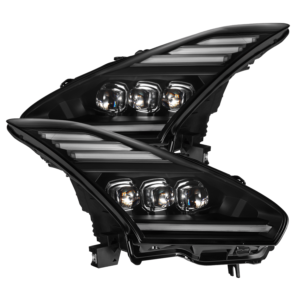 AlphaRex 09-25 Nissan GT-R NOVA-Series LED Projector Headlights Black