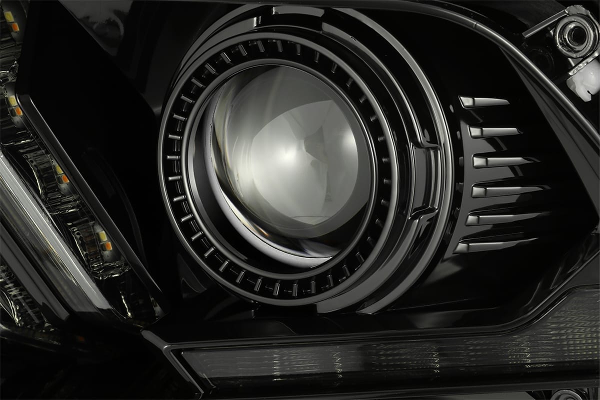 AlphaRex 13-14 Ford Mustang LUXX-Series LED Projector Headlights Alpha-Black
