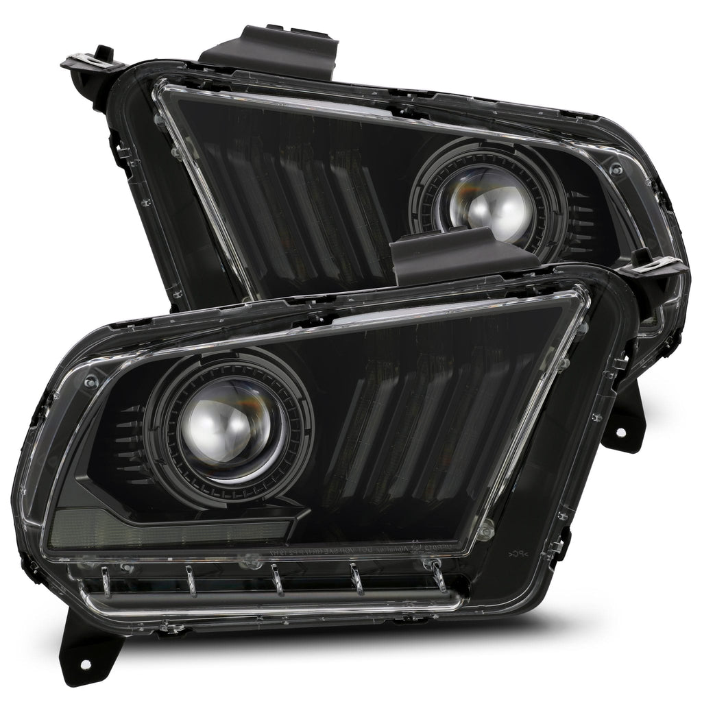 AlphaRex 13-14 Ford Mustang LUXX-Series LED Projector Headlights Alpha-Black