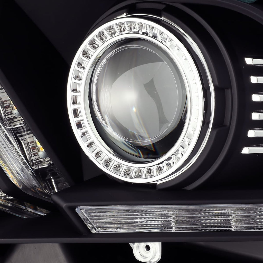 AlphaRex 13-14 Ford Mustang LUXX-Series LED Projector Headlights Black