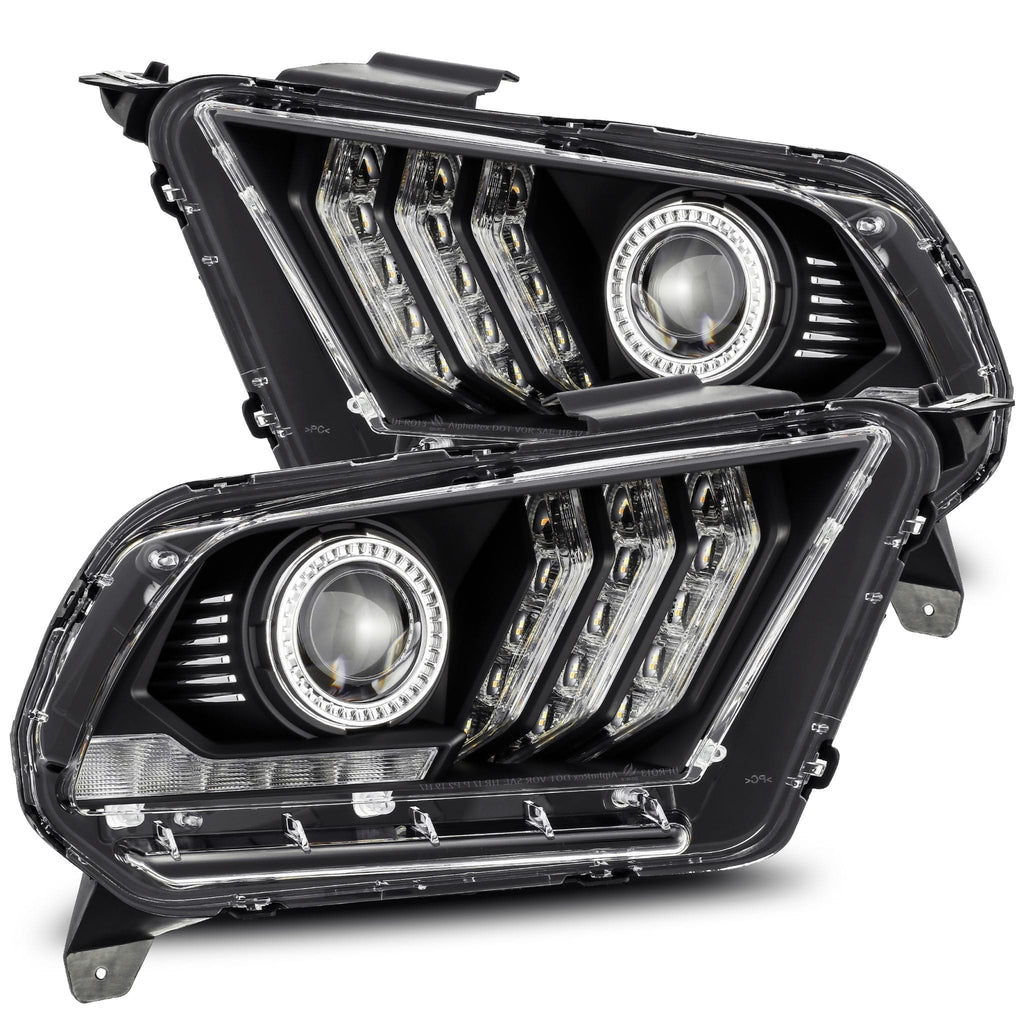 AlphaRex 13-14 Ford Mustang LUXX-Series LED Projector Headlights Black