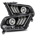 AlphaRex 13-14 Ford Mustang LUXX-Series LED Projector Headlights Black