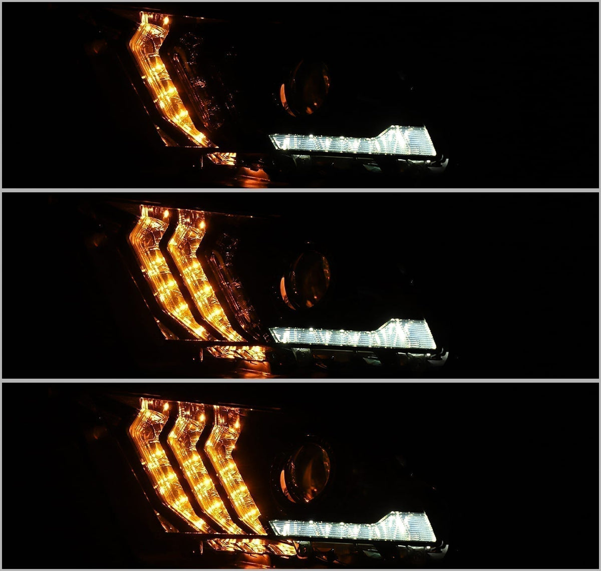 AlphaRex 10-12 Ford Mustang LUXX-Series LED Projector Headlights Black
