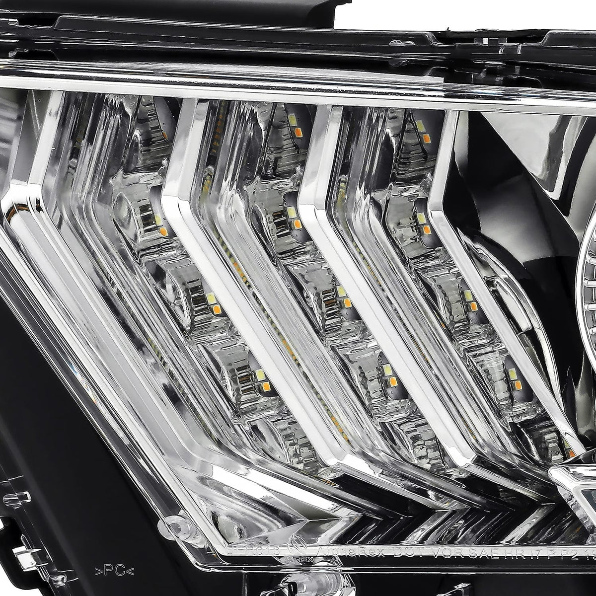 AlphaRex 10-12 Ford Mustang LUXX-Series LED Projector Headlights Chrome