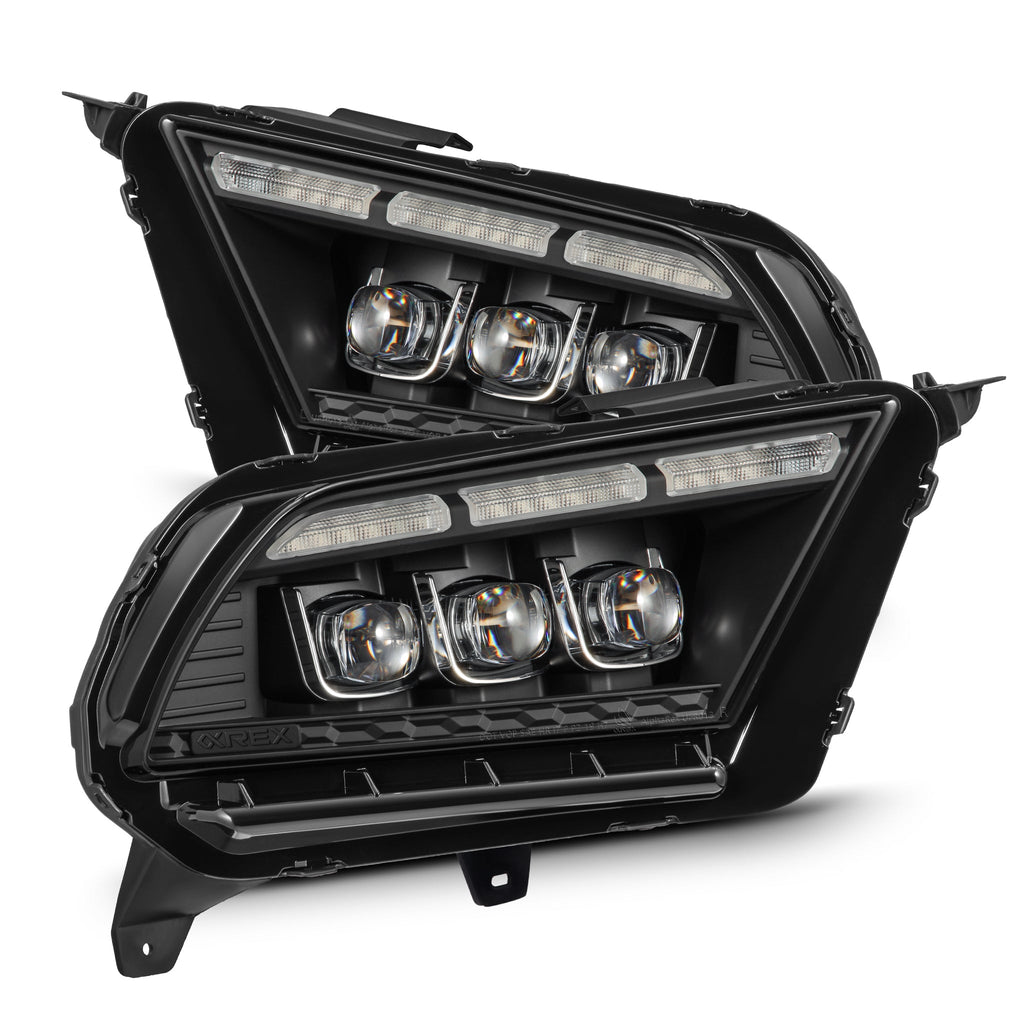 AlphaRex 10-12 Ford Mustang MK II NOVA-Series LED Projector Headlights Black