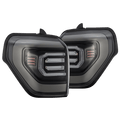 AlphaRex 10-24 Toyota 4Runner NOVA-Series Prismatic LED Tail Lights Black Clear