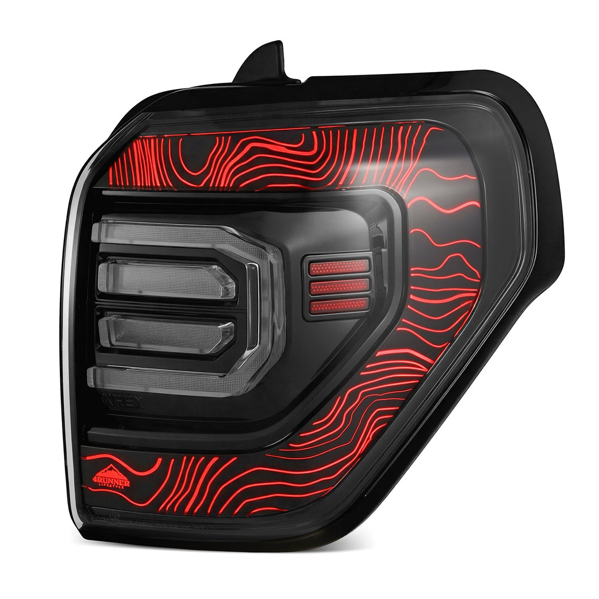 AlphaRex 10-24 Toyota 4Runner TOPO-ETCH NOVA-Series Prismatic LED Tail Lights Black Clear