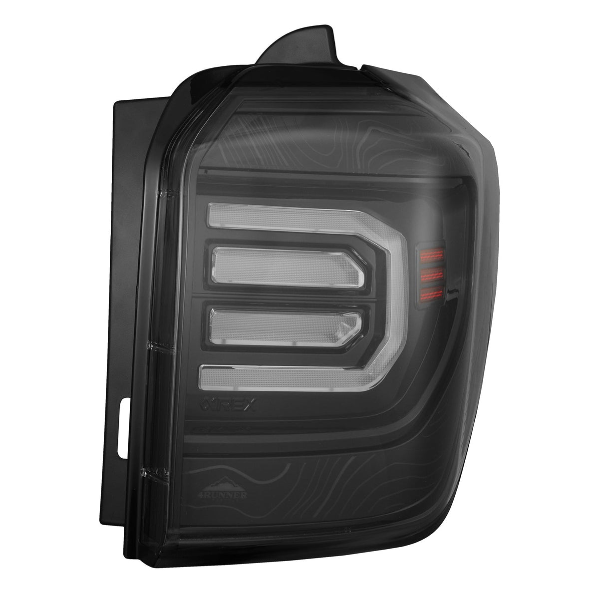 AlphaRex 10-24 Toyota 4Runner TOPO-ETCH NOVA-Series Prismatic LED Tail Lights Black Clear