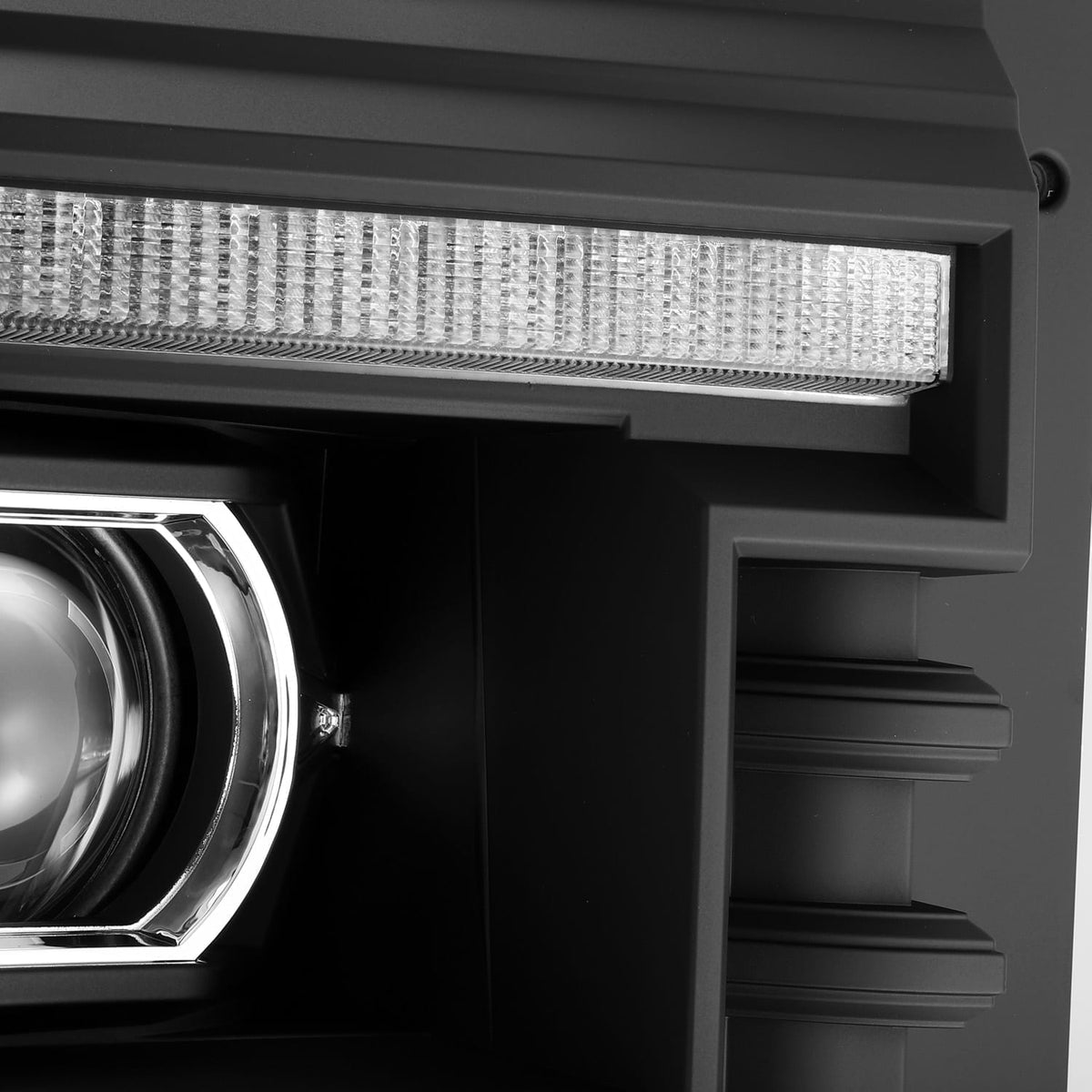 AlphaRex 11-16 Ford Super Duty LUXX-Series LED Projector Headlights Black