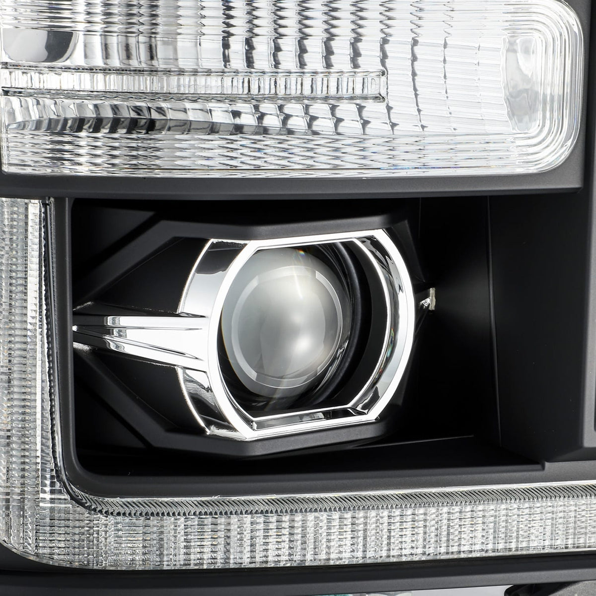 AlphaRex 11-16 Ford Super Duty LUXX-Series LED Projector Headlights Black