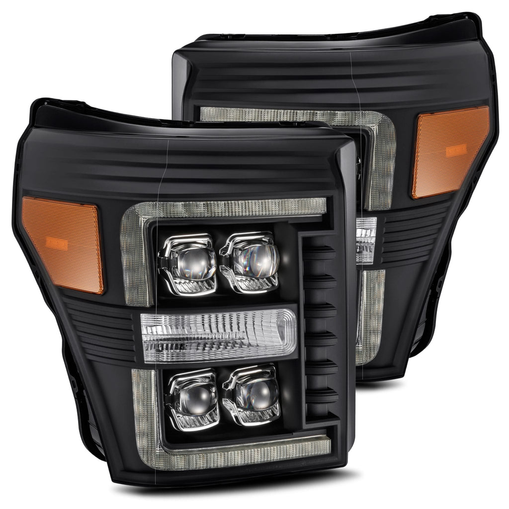 AlphaRex 11-16 Ford Super Duty NOVA-Series LED Projector Headlights Black