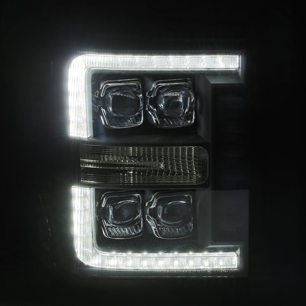 AlphaRex 11-16 Ford Super Duty NOVA-Series LED Projector Headlights Black