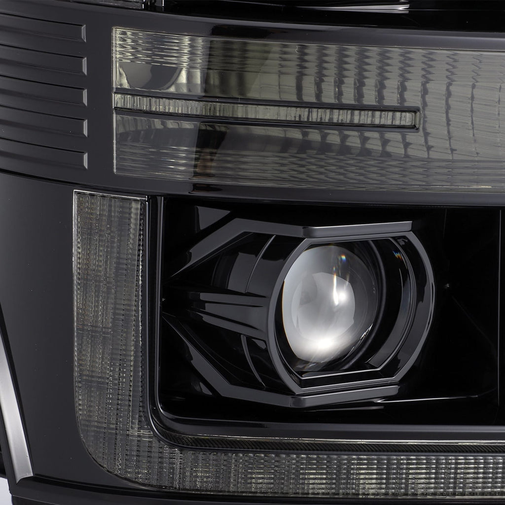 AlphaRex 11-16 Ford Super Duty PRO-Series Halogen Projector Headlights Alpha-Black