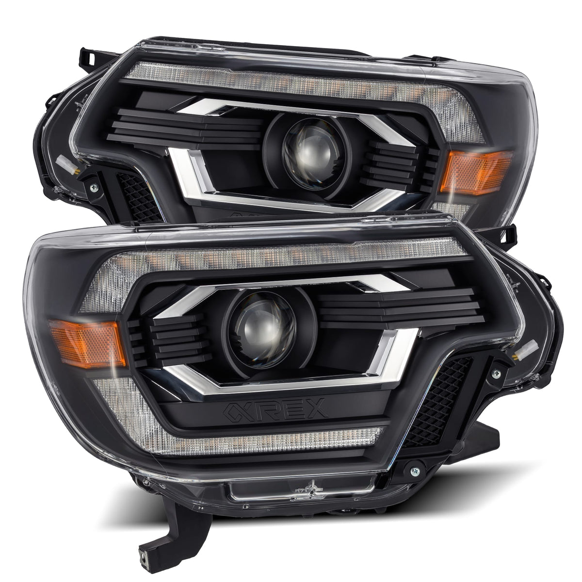 AlphaRex 12-15 Toyota Tacoma LUXX-Series LED Projector Headlights Black