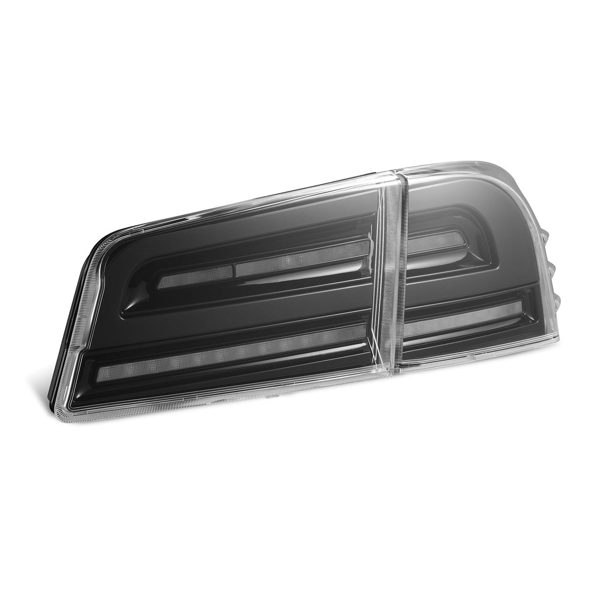 AlphaRex 12-21 Tesla Model S LUXX-Series LED Tail Lights Black Clear (With Black Trunk Center Piece Replacement)
