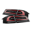 AlphaRex 12-21 Tesla Model S LUXX-Series LED Tail Lights Black-Red (With Black Trunk Center Piece Replacement)