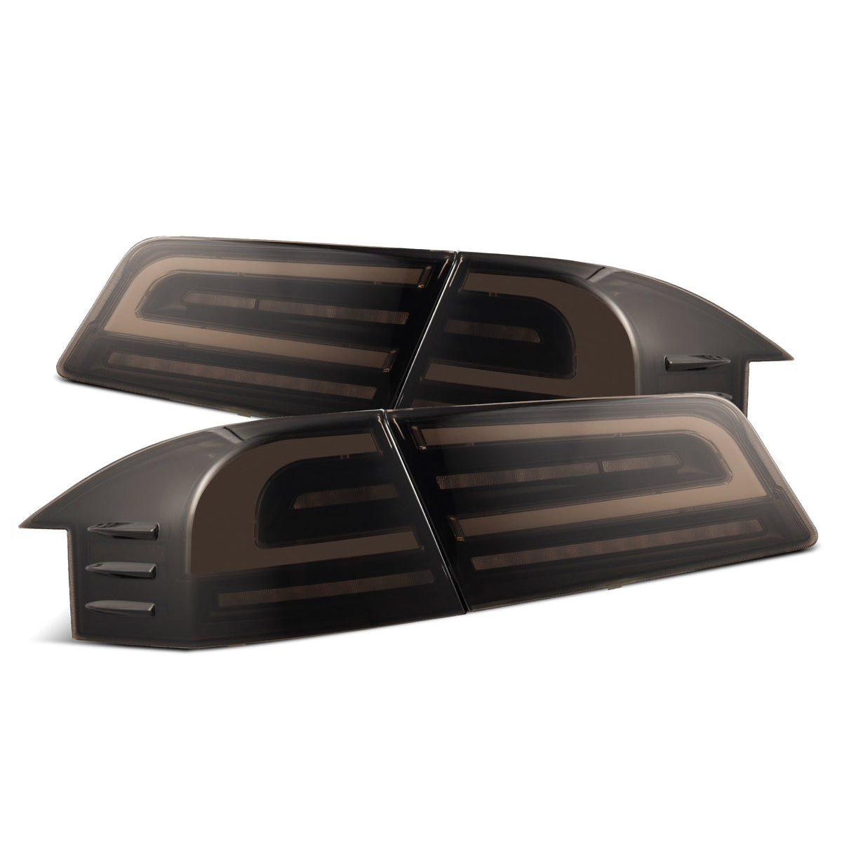 AlphaRex 12-21 Tesla Model S LUXX-Series LED Tail Lights Black Smoke (With Black Trunk Center Piece Replacement)