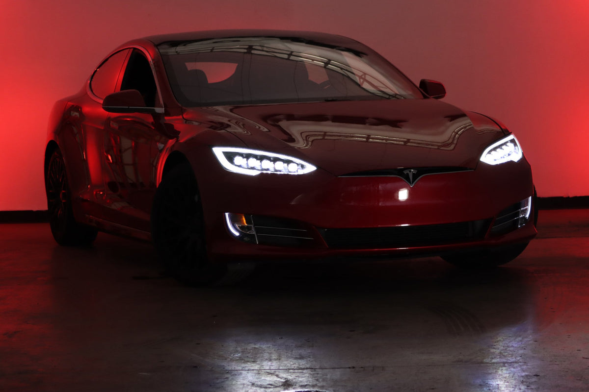 AlphaRex 12-21 Tesla Model S NOVA-Series LED Projector Headlights Alpha-Black