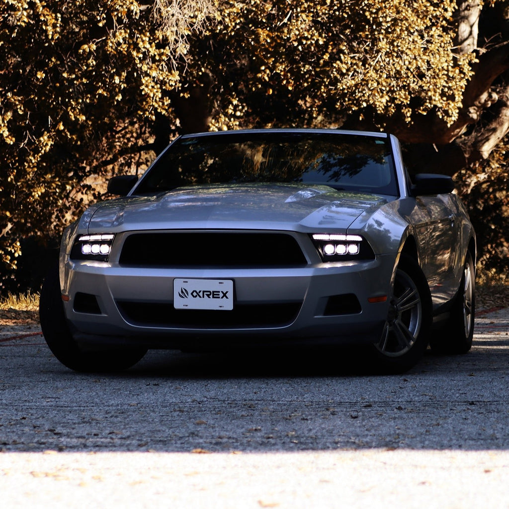 AlphaRex 13-14 Ford Mustang MK II NOVA-Series LED Projector Headlights Black