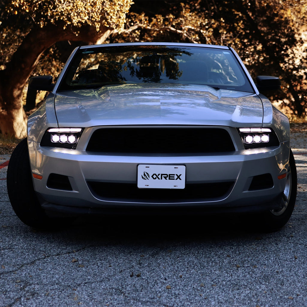 AlphaRex 13-14 Ford Mustang MK II NOVA-Series LED Projector Headlights Black