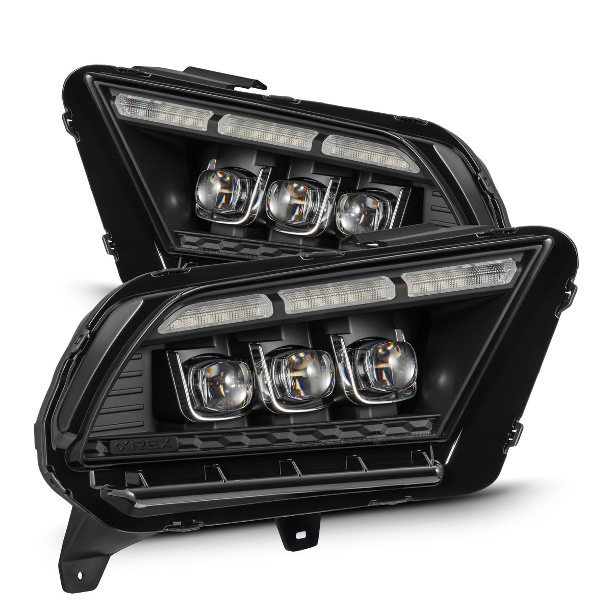 AlphaRex 13-14 Ford Mustang MK II NOVA-Series LED Projector Headlights Black