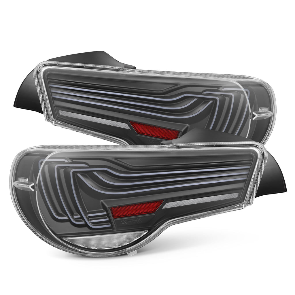 AlphaRex 13-16 Scion FR-S / 17-20 Toyota 86 / 13-20 Subaru BRZ CSL Laser Style LUXX-Series LED Tail Lights Black Clear
