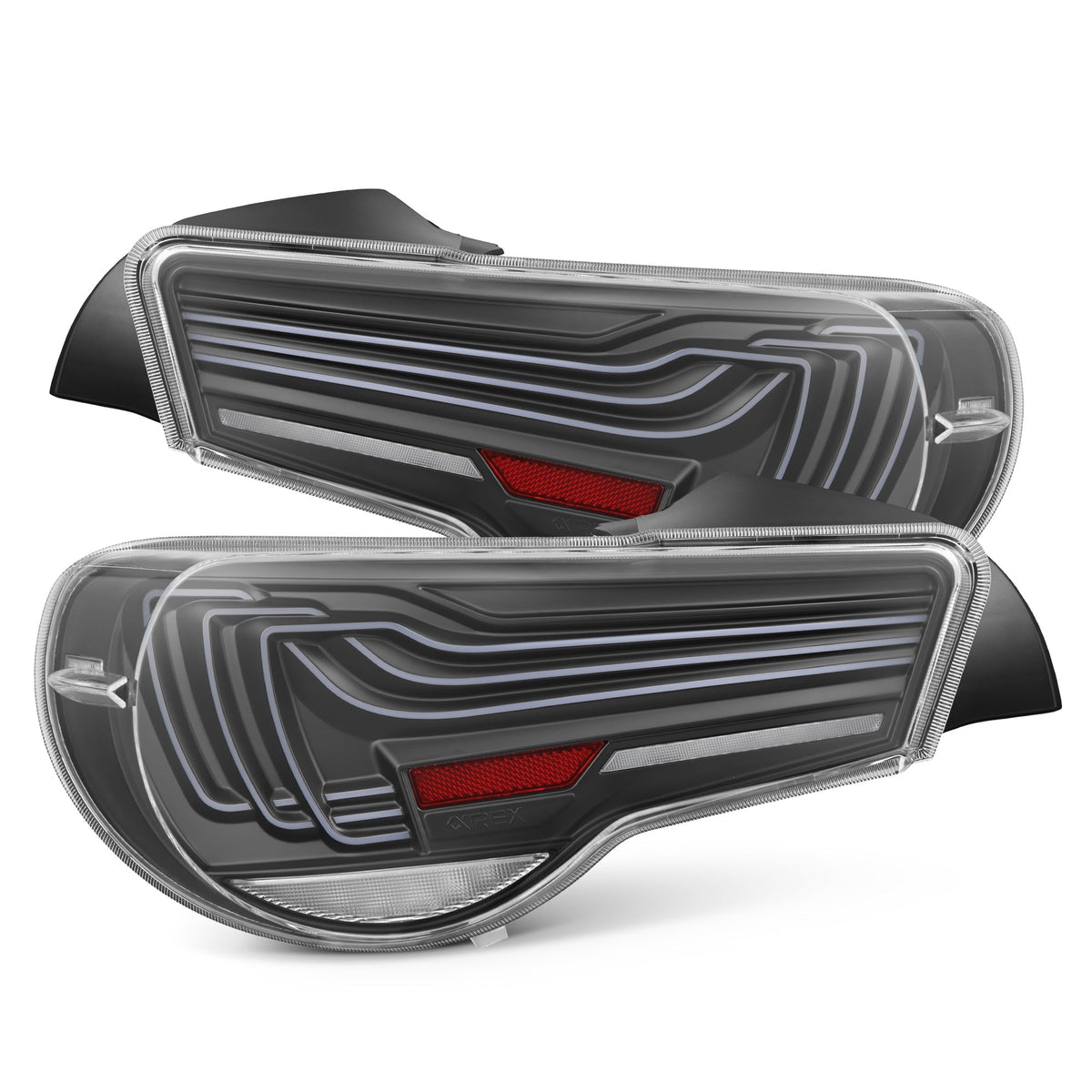 AlphaRex 13-16 Scion FR-S / 17-20 Toyota 86 / 13-20 Subaru BRZ CSL Laser Style LUXX-Series LED Tail Lights Black Clear