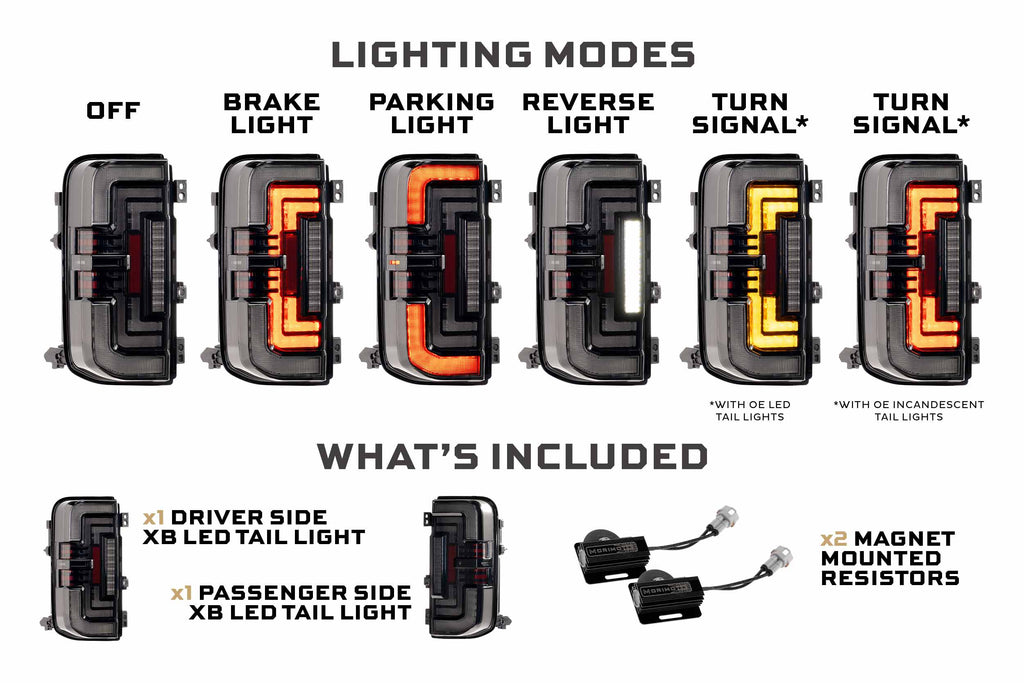 Morimoto 21-26 Ford Bronco XB LED Low Profile Tail Lights (Smoked)