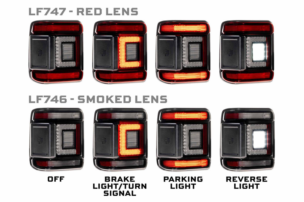 Morimoto 18-26 Jeep Wrangler JL XB LED Low Profile Tail Lights (Smoked)