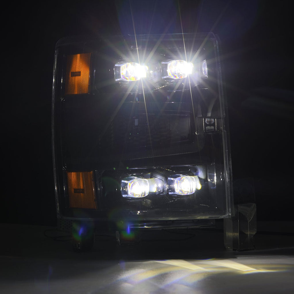 AlphaRex 14-15 Chevrolet Silverado NOVA-Series LED Projector Headlights Alpha-Black