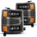 AlphaRex 14-15 Chevrolet Silverado NOVA-Series LED Projector Headlights Alpha-Black