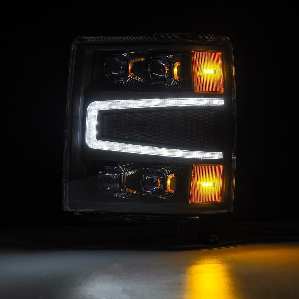AlphaRex 14-15 Chevrolet Silverado NOVA-Series LED Projector Headlights Black
