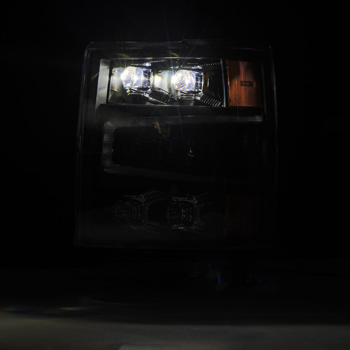 AlphaRex 14-15 Chevrolet Silverado NOVA-Series LED Projector Headlights Black
