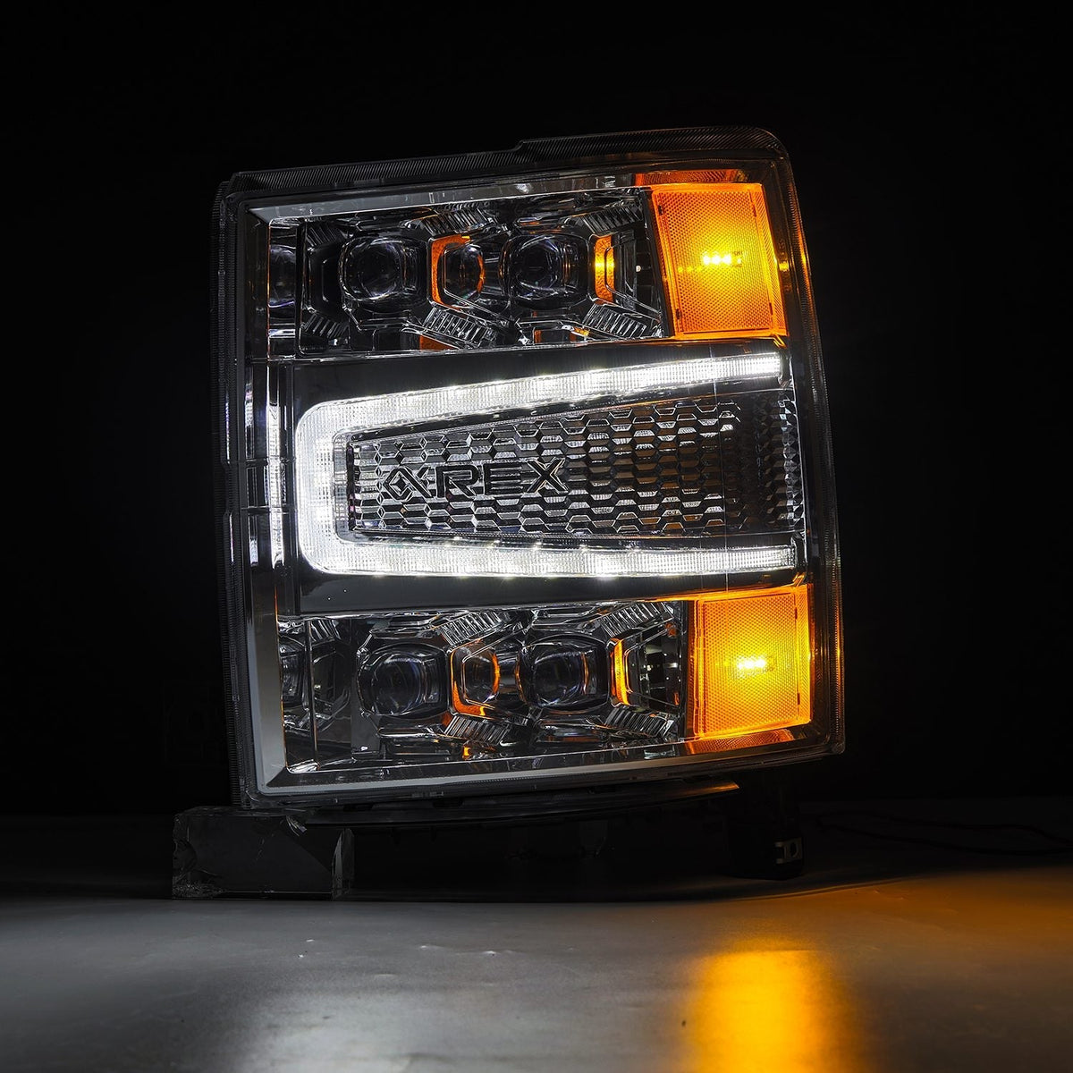 AlphaRex 14-15 Chevrolet Silverado NOVA-Series LED Projector Headlights Chrome