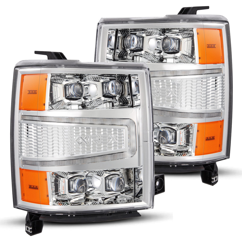 AlphaRex 14-15 Chevrolet Silverado NOVA-Series LED Projector Headlights Chrome