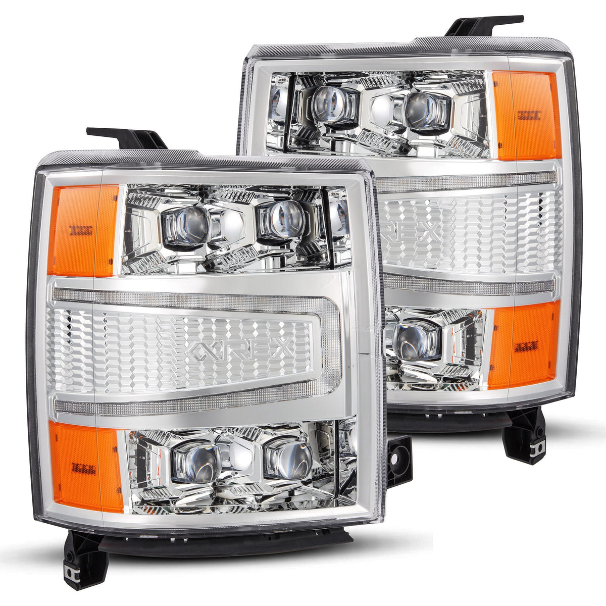 AlphaRex 14-15 Chevrolet Silverado NOVA-Series LED Projector Headlights Chrome