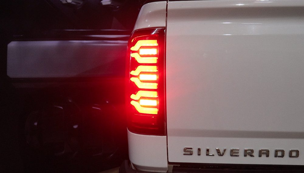 AlphaRex 14-18 Chevrolet Silverado 1500 / 15-19 Silverado 2500HD/3500HD / 15-19 GMC Sierra 3500HD Dually LUXX-Series LED Tail Lights Alpha-Black