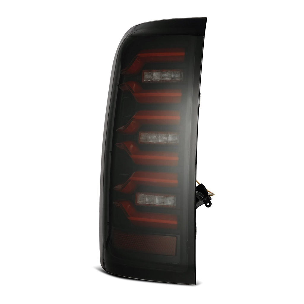 AlphaRex 14-18 Chevrolet Silverado 1500 / 15-19 Silverado 2500HD/3500HD / 15-19 GMC Sierra 3500HD Dually LUXX-Series LED Tail Lights Black-Red