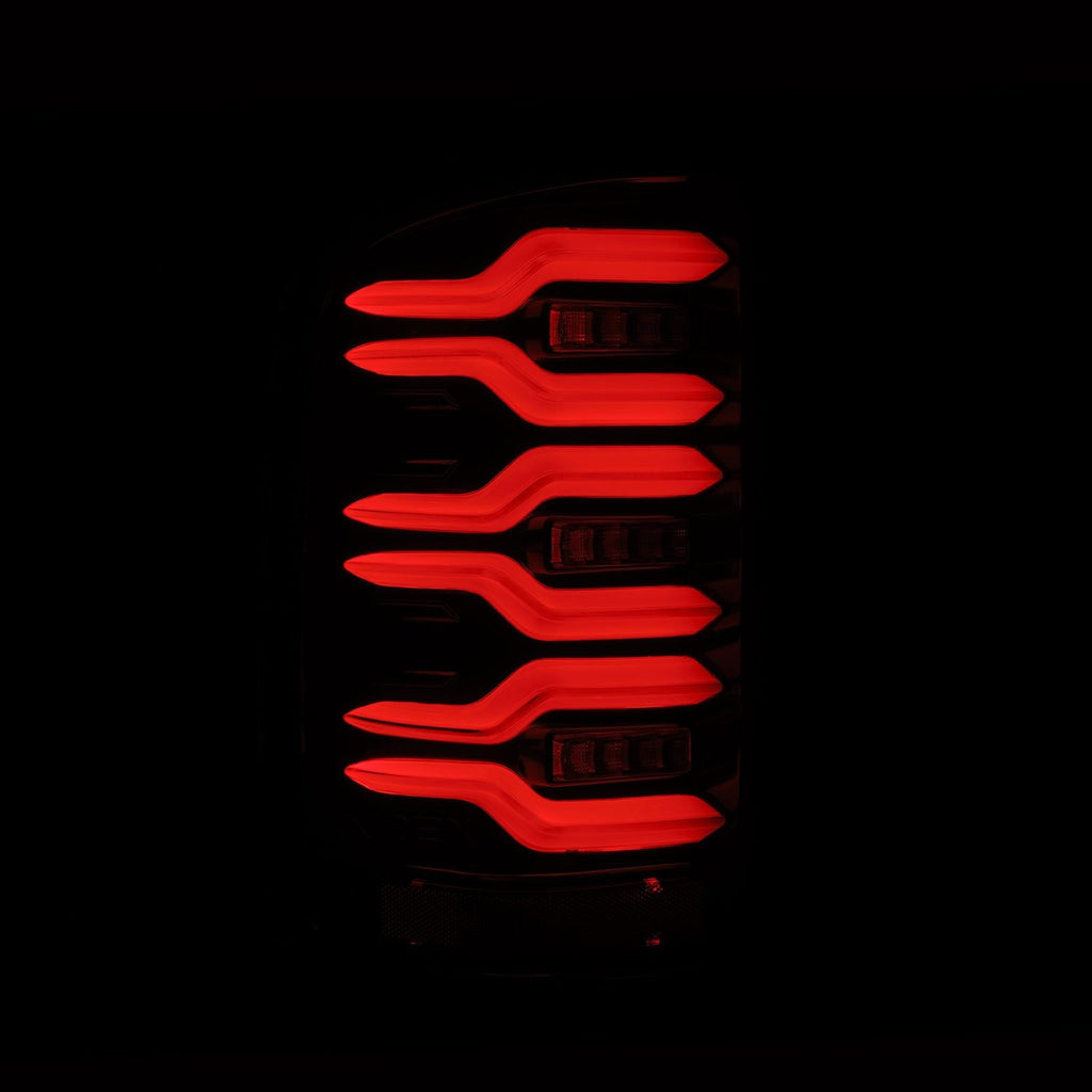 AlphaRex 14-18 GMC Sierra 1500/2500HD/3500HD LUXX-Series LED Tail Lights Alpha-Black